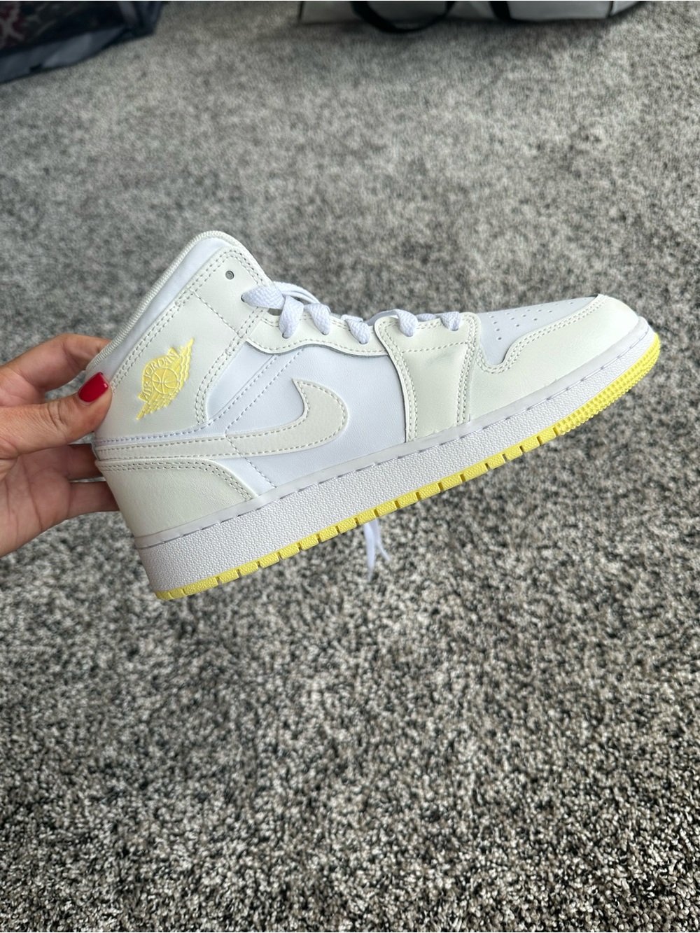 Nike Kids High-Top Sneakers in White and Yellow